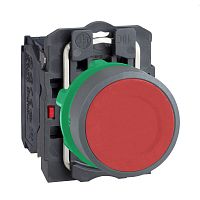 SCHNEIDER ELECTRIC Кнопка 22мм, красная, с возвратом, монтаж заподлицо, 1НЗ, пластик C0 (XB5AA42C0)