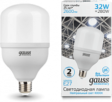 GAUSS Лампа светодиодная LED 32Вт T100 E27 2600lm 180-240V 4000K Elementary  (63223)