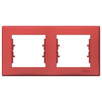 SCHNEIDER ELECTRIC Sedna Рамка 2 поста горизонтальная красный (SDN5800341)