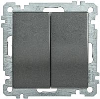 IEK ВС10-2-0-Б Выключатель двухклавишный 10А BOLERO антрацит IEK  (EVB20-K95-10)