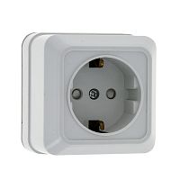 EKF Рим Розетка 16А с заземлением белая с защитными шторками (ENR16-028-100)