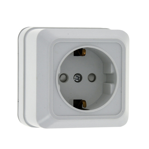 EKF Рим Розетка 16А с заземлением белая с защитными шторками (ENR16-028-100) EKF Рим Розетка 16А с заземлением белая с защитными шторками (ENR16-028-100)