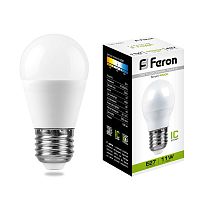 FERON Лампа светодиодная LED 11вт Е27 белый матовый шар (LB-750) (25950)