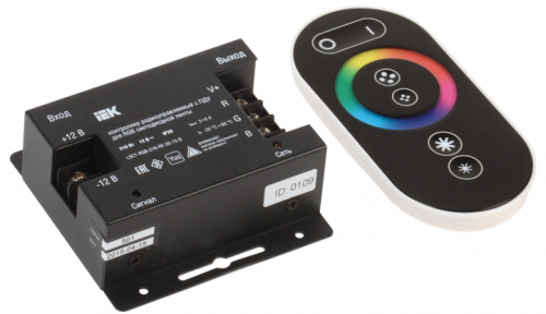 IEK Контроллер RGB с ПДУ радио 3 канала 216w 12v 6A черный (LSC1-RGB-216-RF-20-12-B)