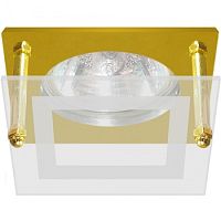 FERON Светильник ИВО-50w 12в G5.3 квадратный золото со стеклом (BS3159-P2-9) (18099)