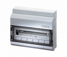 HENSEL Щит распределительный навесной ЩРн-П-18 IP54 пластиковый с клеммой PE-N эластичные мембраны прозрачная дверь 18 модулей (KV 1518)