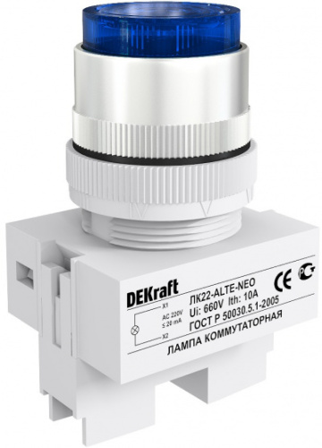 DEKRAFT Лампа ALTE d22мм син.неон 220В DEKRAFT  (25010DEK)