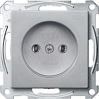 SCHNEIDER ELECTRIC Механизм розетки без заземляющего контакта алюминий (MTN2001-0460)