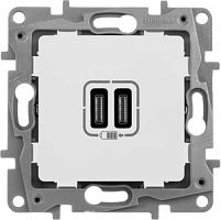 LEGRAND Зарядное устройство с двумя USB-разьемами тип C-тип С 240В/5В 3000мА - Etika - Цвет Алюминий (672435 )