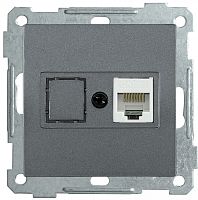 IEK РK10-1-Б Розетка компьютерная RJ45 Cat5e BOLERO антрацит IEK  (EKB15-01-K95)