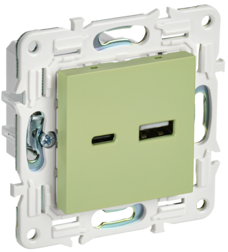 IEK SKANDY Розетка USB A+C 18Вт SK-R13G мятный (SK-U22-018-K06) IEK SKANDY Розетка USB A+C 18Вт SK-R13G мятный (SK-U22-018-K06)