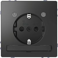 SCHNEIDER ELECTRIC Розетка D-Life 16А с заземляющим контактом и LED  модуле мантрацит SD (MTN2304-6034)