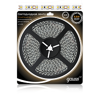 GAUSS Лента светодиодная LED 2835/120-SMD 9.6W 12V DC теплый белый IP66 5м (311000110)