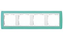 SIMON Рамка на 4 поста, S82, зеленый полупрозрачный - белый (82643-65)