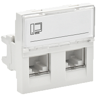 IEK PRIMER РКИ-22-00-П-6 Розетка компьютерная RJ45 UTP кат.6 (2 модуля 2 входа) белая  (PR-KK40D-RI-0-2-2C06U-K01)