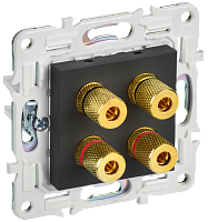 IEK SKANDY Аудиорозетка 4-местная SK-A01G графит  (SK-S40-K53)