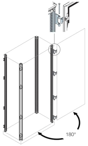 ABB Стойка каркаса шкафа с петлями 180гр. H=2000 (EV0120)