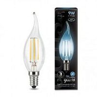 GAUSS Лампа светодиодная LED 9Вт E14 Filament,свеча на ветру,белый  (104801209)