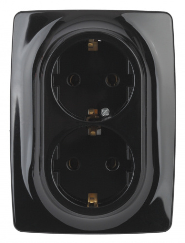ЭРА Розетка 2X2P+E Schuko, 16A-250В, , чёрный, 12-2106-06 (Б0031233) ЭРА Розетка 2X2P+E Schuko, 16A-250В, , чёрный, 12-2106-06 (Б0031233)