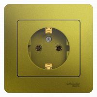 SCHNEIDER ELECTRIC GLOSSA Розетка с заземлением в сборе фисташковый (GSL001042)