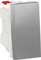 SCHNEIDER ELECTRIC Выключатель UNICA MODULAR одноклавишный кнопочный схема 1 10 A 1 модуль алюминий (NU310630)