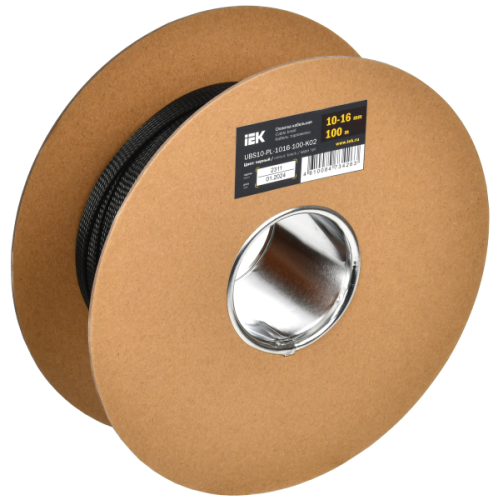 IEK Оплетка кабельная 10-16мм полиэстер 100м черная  (UBS10-PL-1016-100-K02)