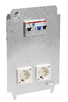 ABB Панель монтажная 2хВА 6А/ВДТ 30мА CWB7 оцинкованная сталь 2xSchuko (2CMA177371R1000)