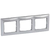 LEGRAND VALENA Рамка 3 поста горизонтальная алюминий (770153 )