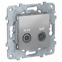 SCHNEIDER ELECTRIC Розетка UNICA NEW R-TV/SAT проходная алюминий (NU545630)