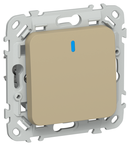 FLITE Выключатель 1-клавишный проходной с индикацией 10А  хаки (FI-V12-1-10-1-K59)