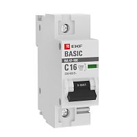 EKF Автоматический выключатель 1P 16А (C) 10kA ВА     47-100  Basic (mcb47100-1-16C-bas)