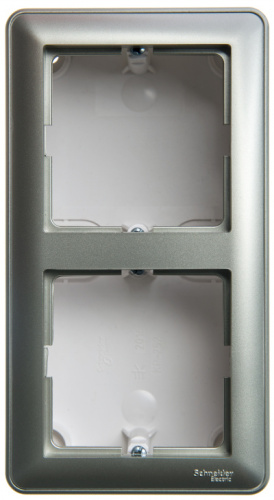 SCHNEIDER ELECTRIC W59 коробка подъемная для наружного монтажа с рамкой 2-местная, шампань (KP-252-48)