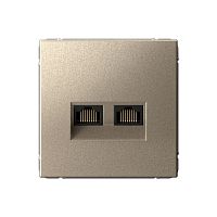 Systeme Electric ARTGALLERY Розетка двойная компьютерная RJ45+RJ45, кат.6А, механизм, ШАМПАНЬ (GAL000588)