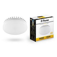 FERON Лампа светодиодная LED 15вт GX53 теплый таблетка (LB-454) (25834)