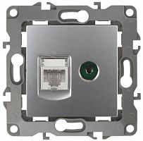 ЭРА Розетка комбинированная RJ45+TV, , алюминий, 12-3110-03 (Б0027443)