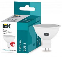 IEK Лампа светодиодная LED 7вт 230в GU5.3 белый ECO (LLE-MR16-7-230-40-GU5)