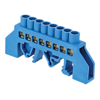 EKF Шина нулевая 8х12мм 125А 8 отверстий нейлоновый корпус на DIN-рейку латунь PROxima (sn0-125-8-dn)