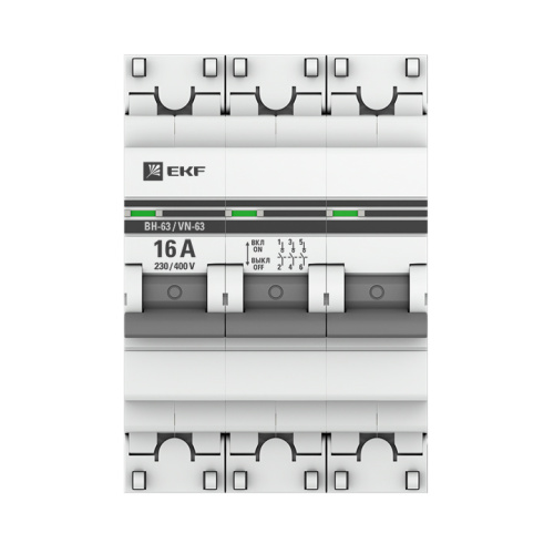 EKF Выключатель нагрузки 2п ВН-63 16А PROxima (SL63-2-16-pro) фото 3
