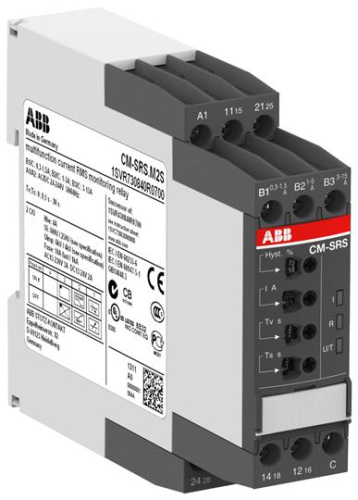 ABB Реле контроля тока однофазное CM-SRS.M1S многофункциональное (диапазон измерения 3-30мА 10-100мA 0. (1SVR730840R0600) ABB Реле контроля тока однофазное CM-SRS.M1S многофункциональное (диапазон измерения 3-30мА 10-100мA 0. (1SVR730840R0600)