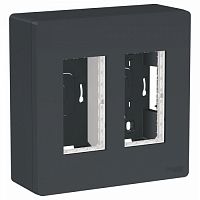 SCHNEIDER ELECTRIC UNICA SYSTEM+ БЛОК открытой установки 2х2 АНТРАЦИТ (NU122454)