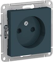 SCHNEIDER ELECTRIC Розетка ATLASDESIGN без заземления со шторками 16А механизм изумруд (ATN000849)