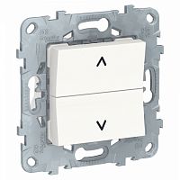 SCHNEIDER ELECTRIC Выключатель UNICA NEW для жалюзи двухклавишный кнопочный 2 х схема 4 белый (NU520718)