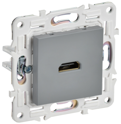 IEK SKANDY Розетка HDMI SK-H01Gr серый  (SK-H10-K03)