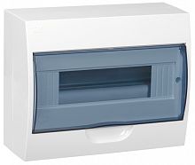 IEK Щит распределительный навесной ЩРн-П-12 IP41 пластиковый белый прозрачная дверь (MKP12-N-12-40-10)