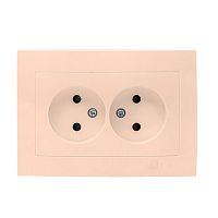 EKF Валенсия розетка 2-местная б/з 10А кремовая с защ. штор. EKF PROxima (EWR10-102-20)