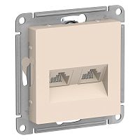 SCHNEIDER ELECTRIC Розетка ATLASDESIGN двойная компьютерная RJ45+RJ45 категория 5E механизм бежевый (ATN000285)