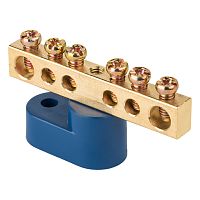 EKF Шина 0 N  (6х9мм) 6 отверстий латунь синий угловой изолятор PROxima (sn0-63-06-1)