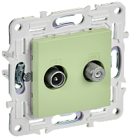 IEK SKANDY Розетка двойная TV+SAT SK-A13G мятный  (SK-AF20-O-K06)