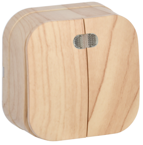 IEK GLORY Выключатель двухклавишный наружный сосна с индикацией (EVH21-K34-10)