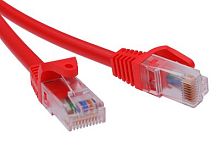 DKC Патч-корд неэкранированный CAT6 U/UTP 4х2 LSZH красный 0.5м (RN6UU4505RD)